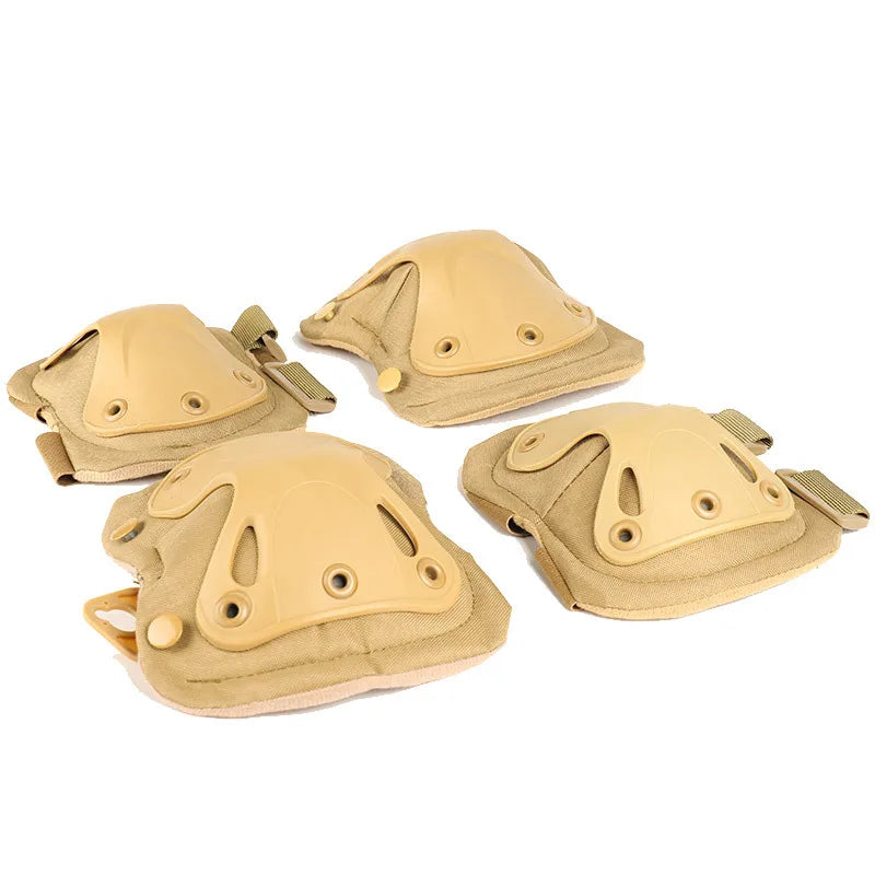 Tactical knee and elbow pads set for outdoor activities