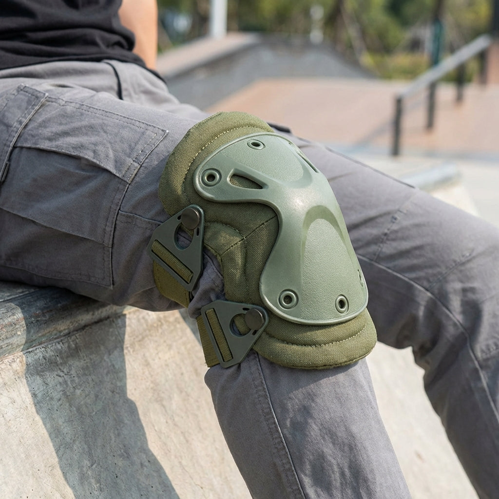 Reinforced knee pads for skateboarding and rollerblading