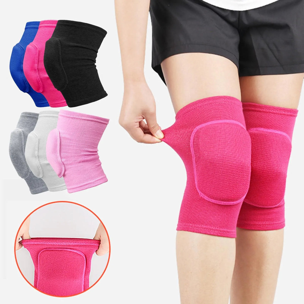 Compression knee sleeves with padding for sports and workouts