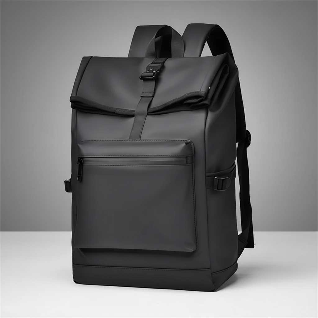 Large capacity commuter backpack with multiple compartments and adjustable padded straps