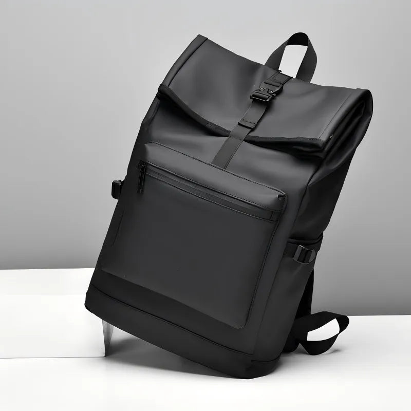 Large capacity commuter backpack with multiple compartments and adjustable padded straps