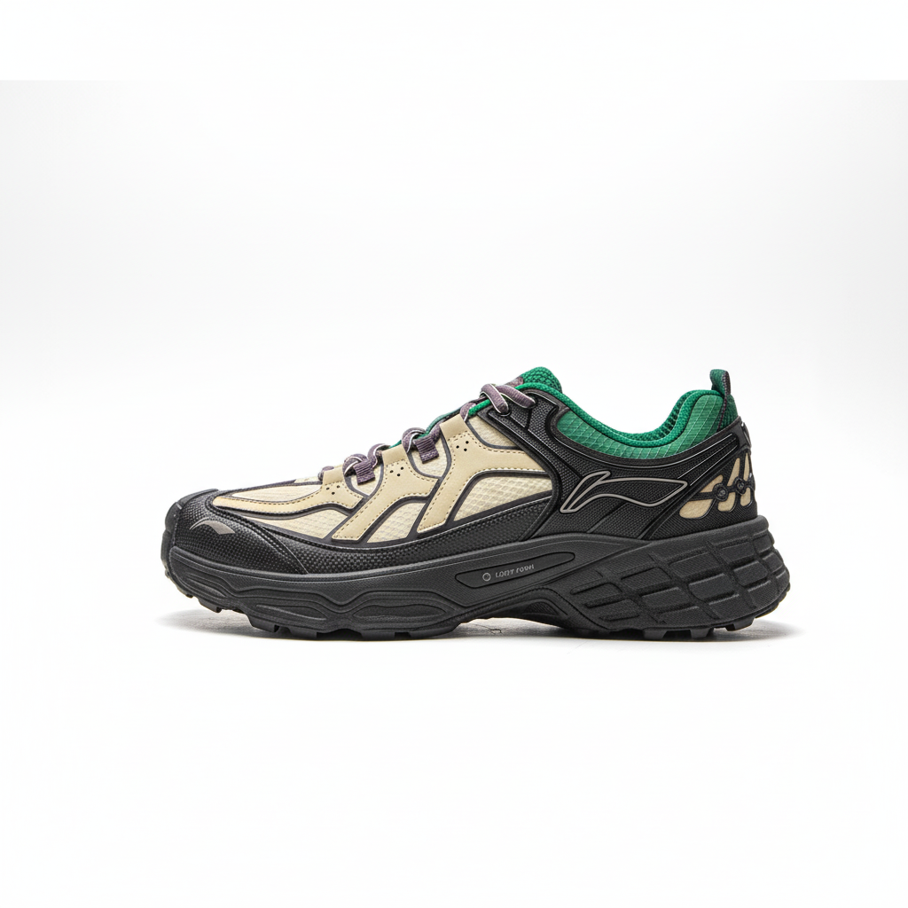 Lightweight hiking shoe with foam cushioning and breathable polyester upper