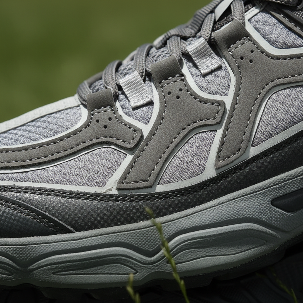 Lightweight hiking shoe with foam cushioning and breathable polyester upper