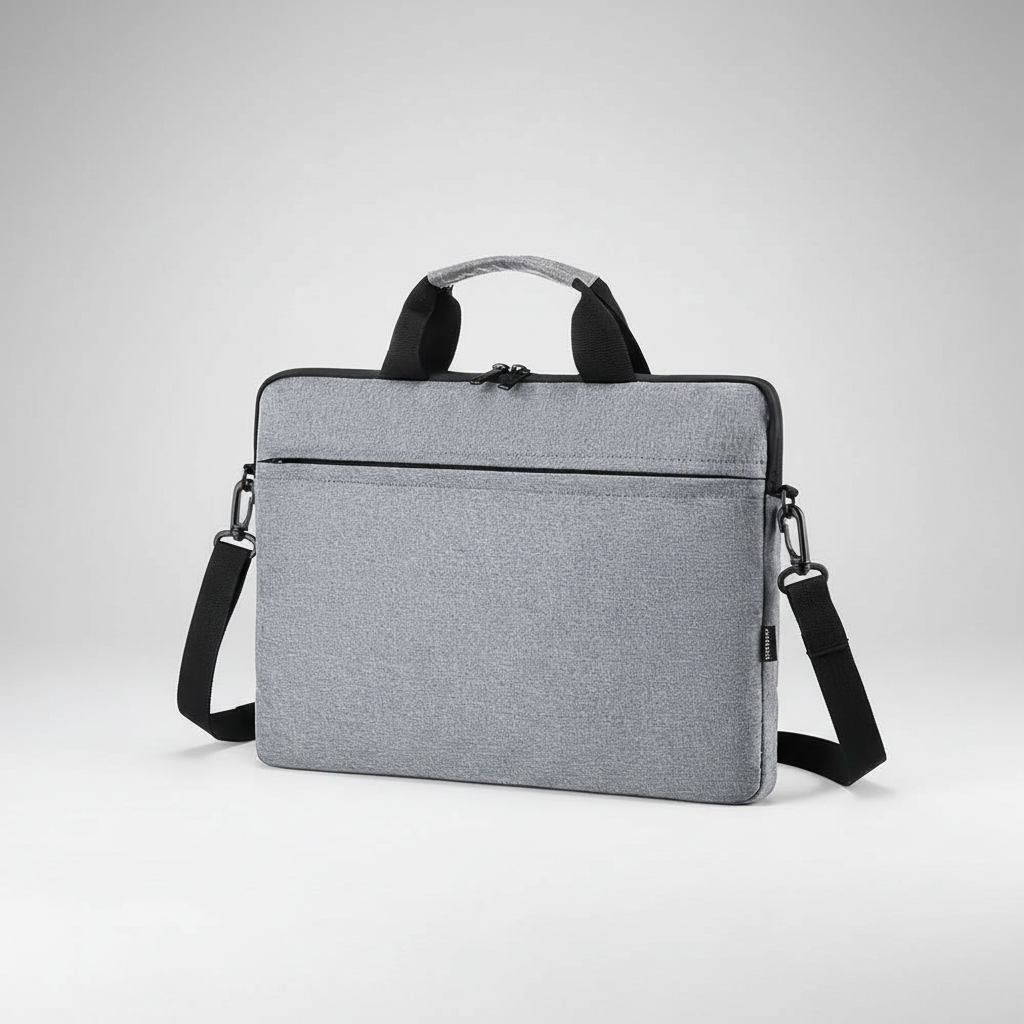 Lightweight padded laptop sleeve with carry handle and shoulder strap
