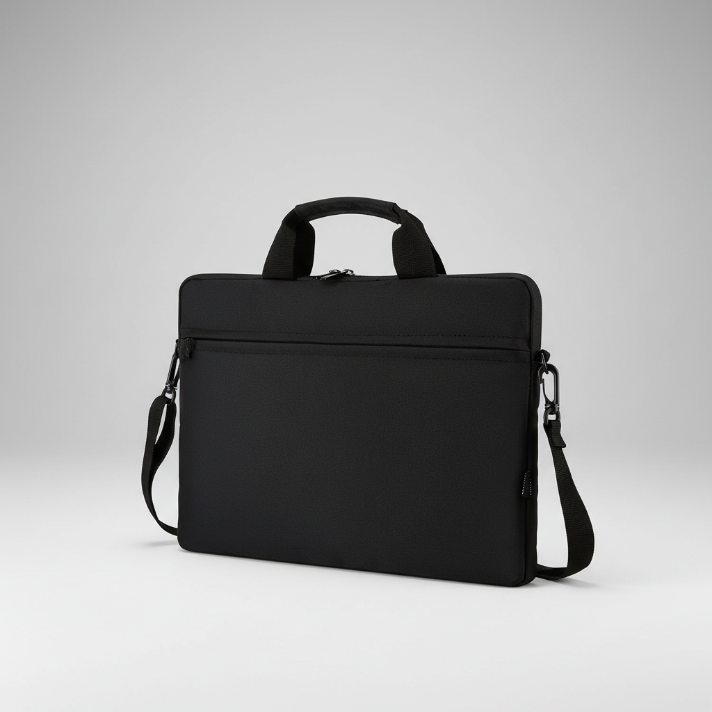 Lightweight padded laptop sleeve with carry handle and shoulder strap
