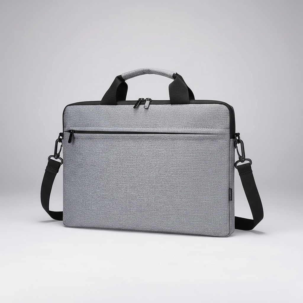 Lightweight padded laptop sleeve with carry handle and shoulder strap