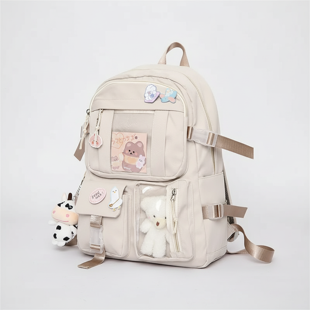 Student backpack with padded laptop compartment and ergonomic carrying system