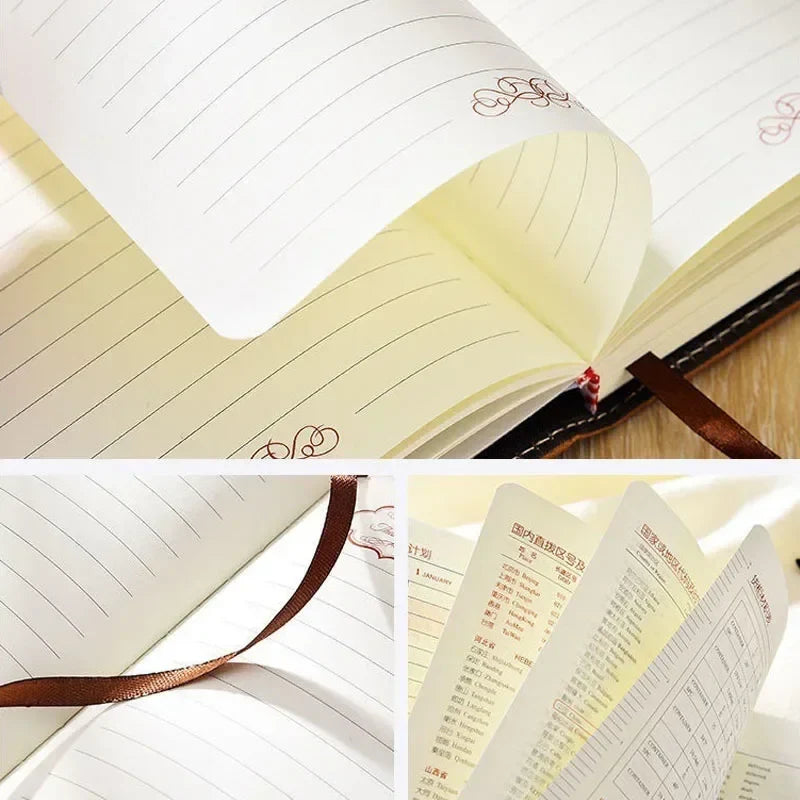 Lockable A5 journal with vintage embossed cover and combination lock