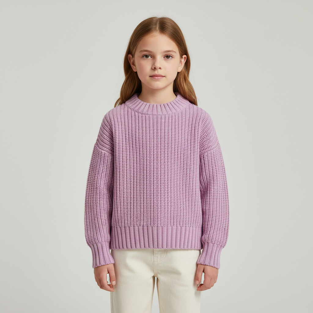 Long sleeve knitted pullover for babies and toddlers