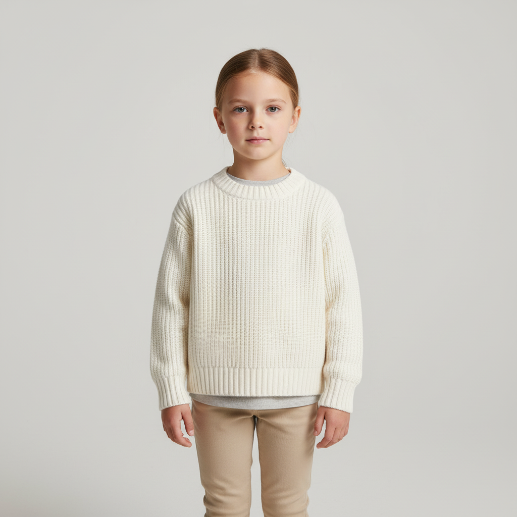 Long sleeve knitted pullover for babies and toddlers