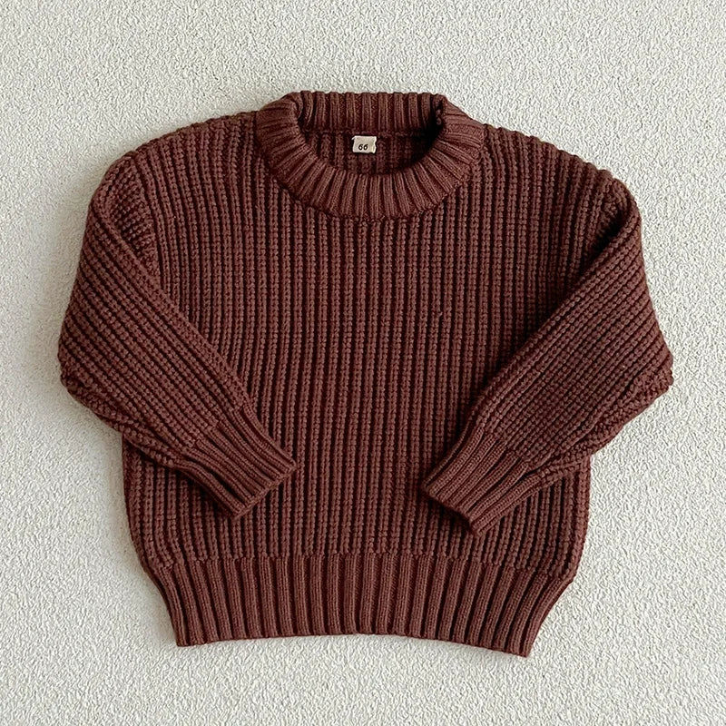 Long sleeve knitted pullover for babies and toddlers