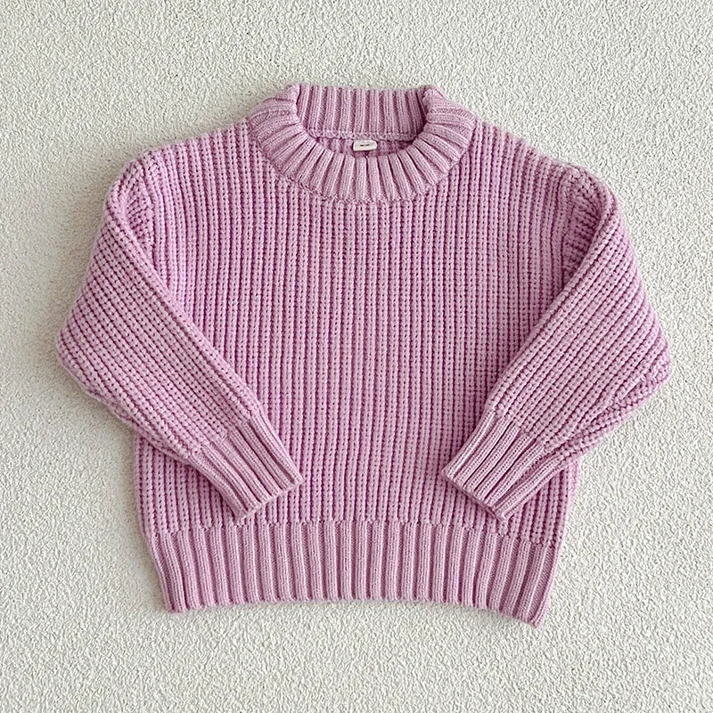 Long sleeve knitted pullover for babies and toddlers