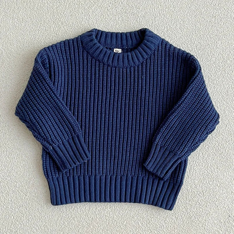 Long sleeve knitted pullover for babies and toddlers