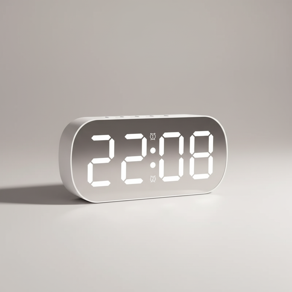 Modern LED digital alarm clock with dual alarm and temperature display
