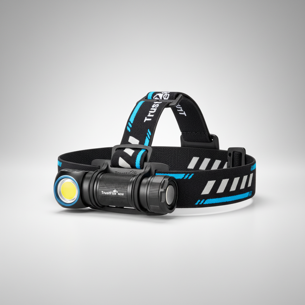 Rechargeable LED headlamp with magnetic mount and adjustable strap