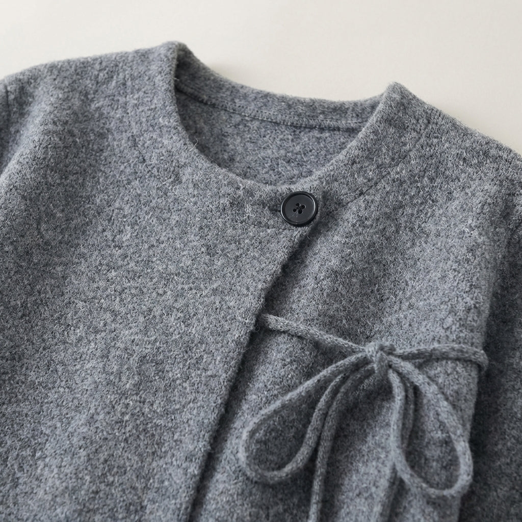 Retro kimono cardigan with wide open sleeves and relaxed boxy fit