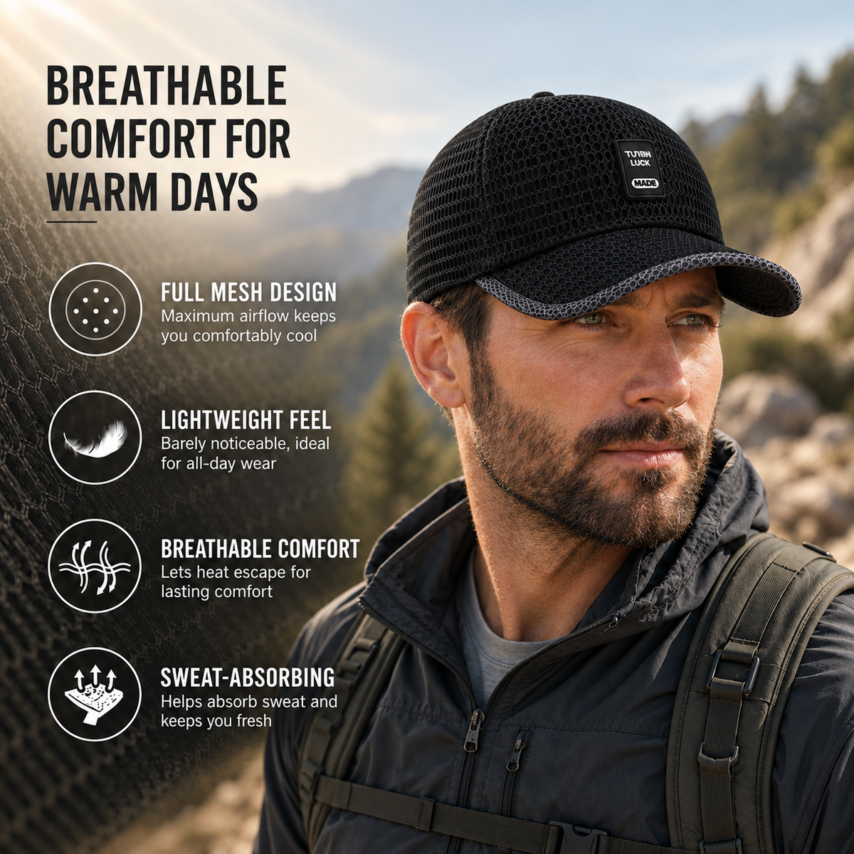 Thrives Outdoor | Meshwick Breathable Mesh Snapback Baseball Cap