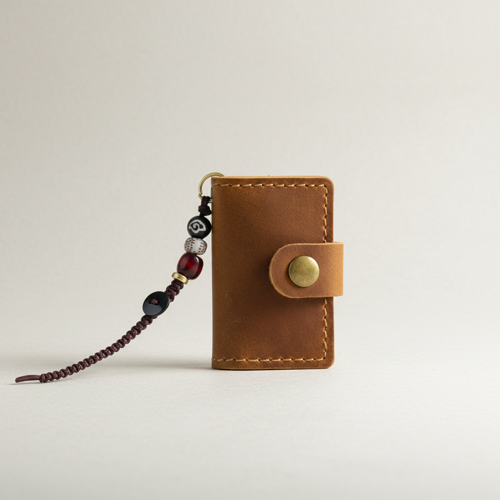 Mini pocket notebook with vintage retro finish and snap closure