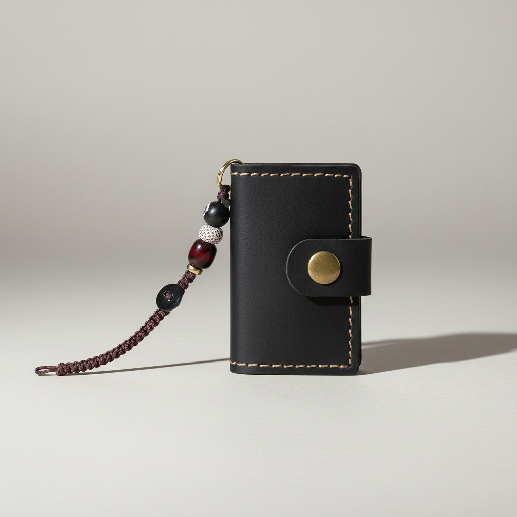 Mini pocket notebook with vintage retro finish and snap closure