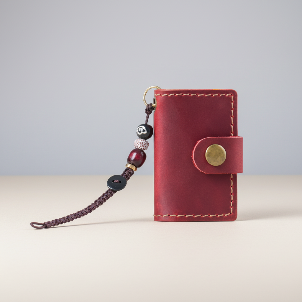 Mini pocket notebook with vintage retro finish and snap closure