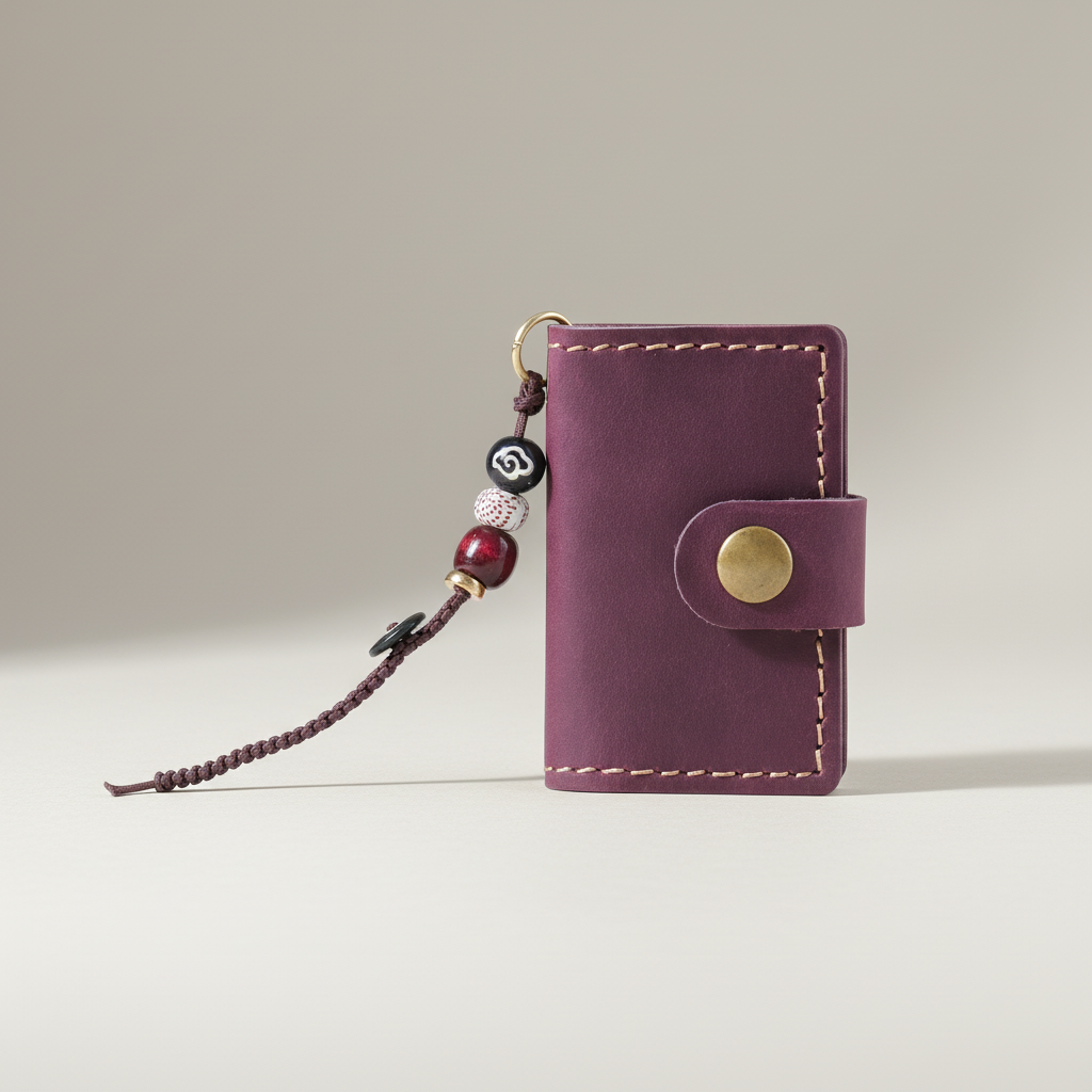 Mini pocket notebook with vintage retro finish and snap closure