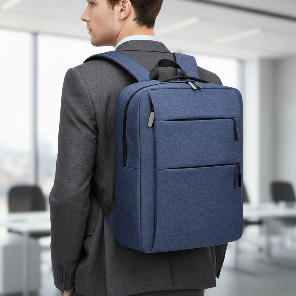 Multi-compartment laptop backpack with padded protection and USB charging port