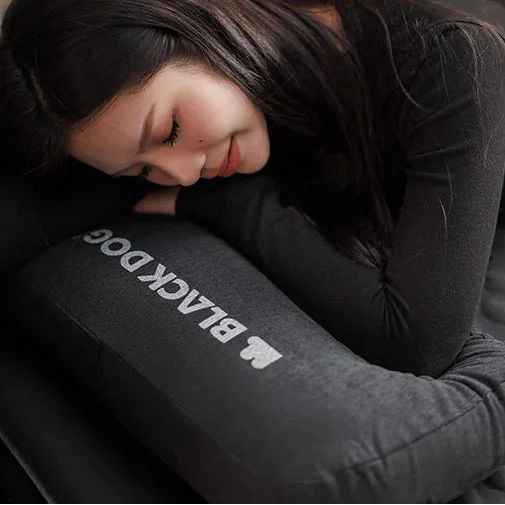 Portable travel pillow square compact supportive design breathable cover