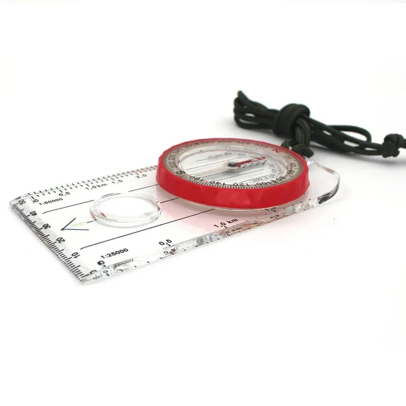 Baseplate field compass with luminous dial and map scales