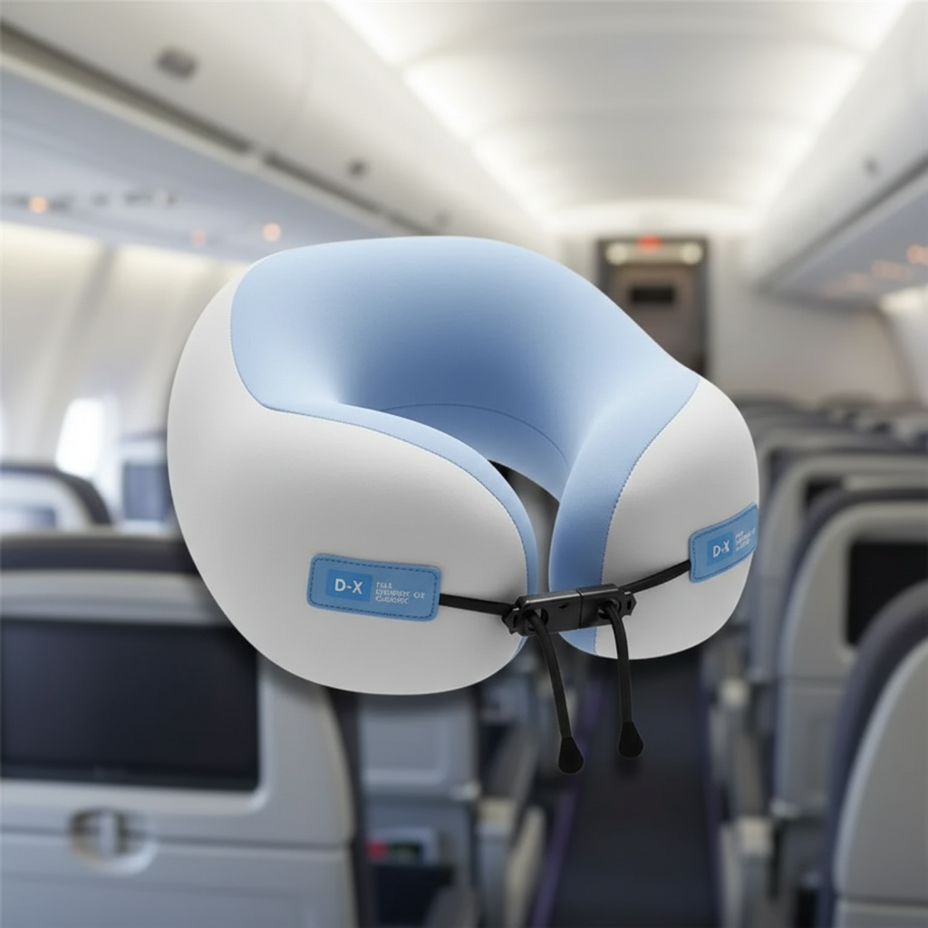 U shaped memory foam neck pillow with soft polyester cover