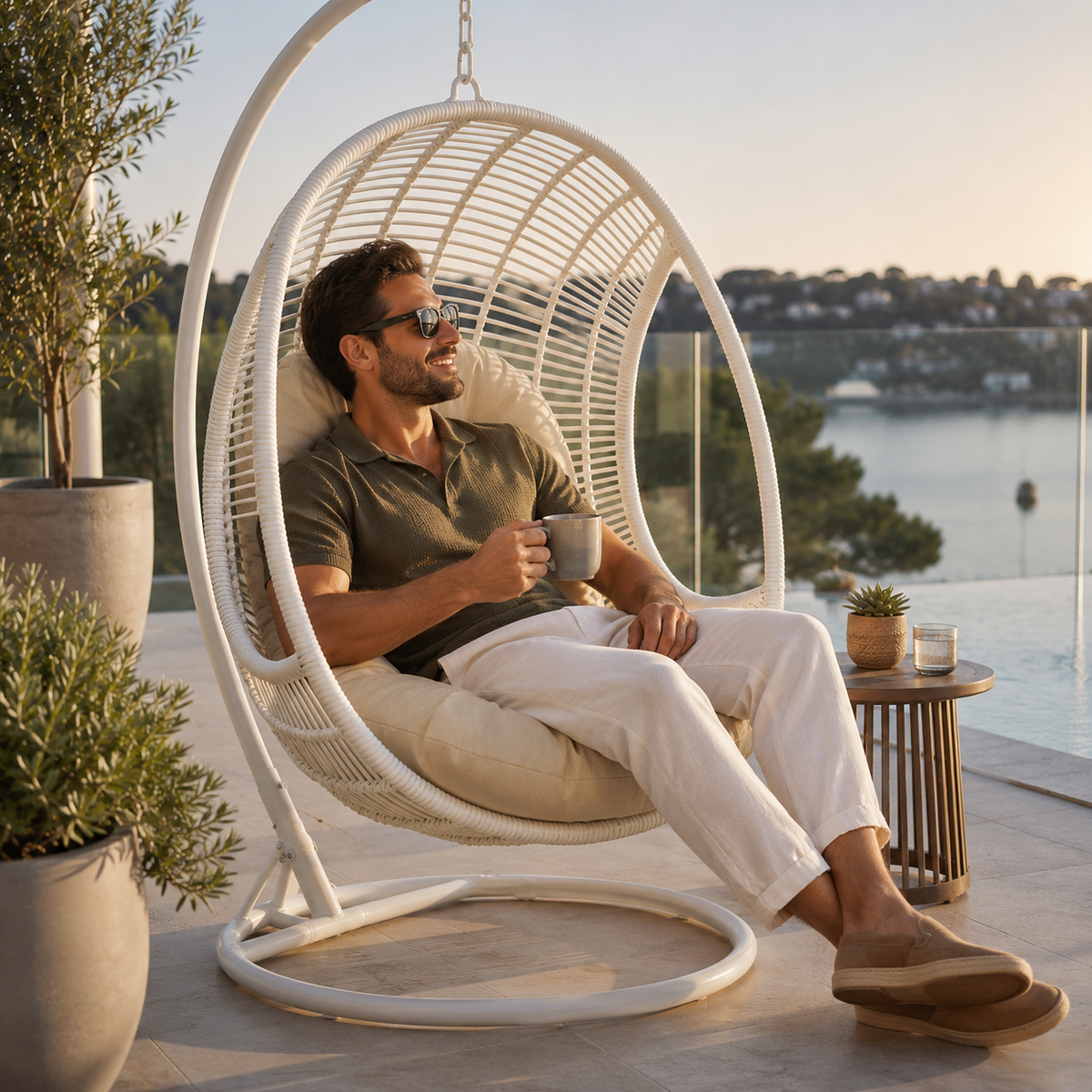 Thrives Outdoor | Nestelle Thick Padded Hanging Chair Cushion