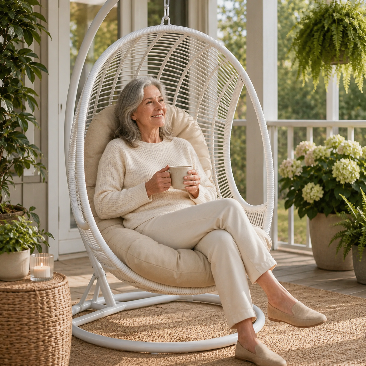 Thrives Outdoor | Nestelle Thick Padded Hanging Chair Cushion