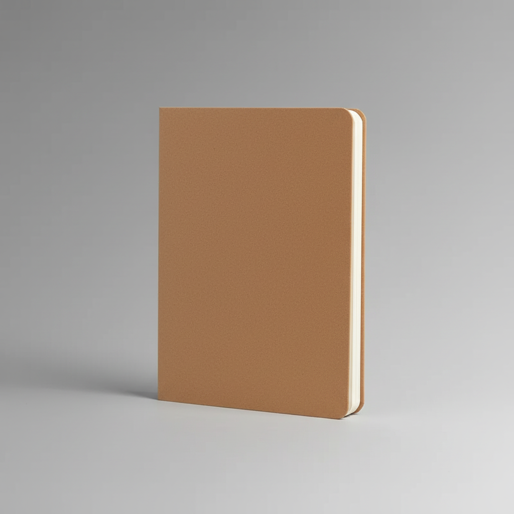 A5 vintage notebook with rustic cover and rounded corners
