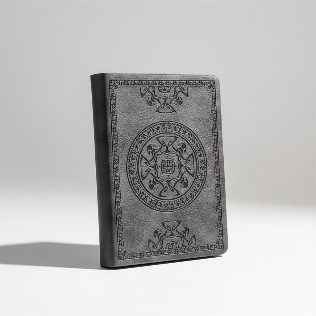 Portable vintage embossed journal with hardcover and smooth writing pages
