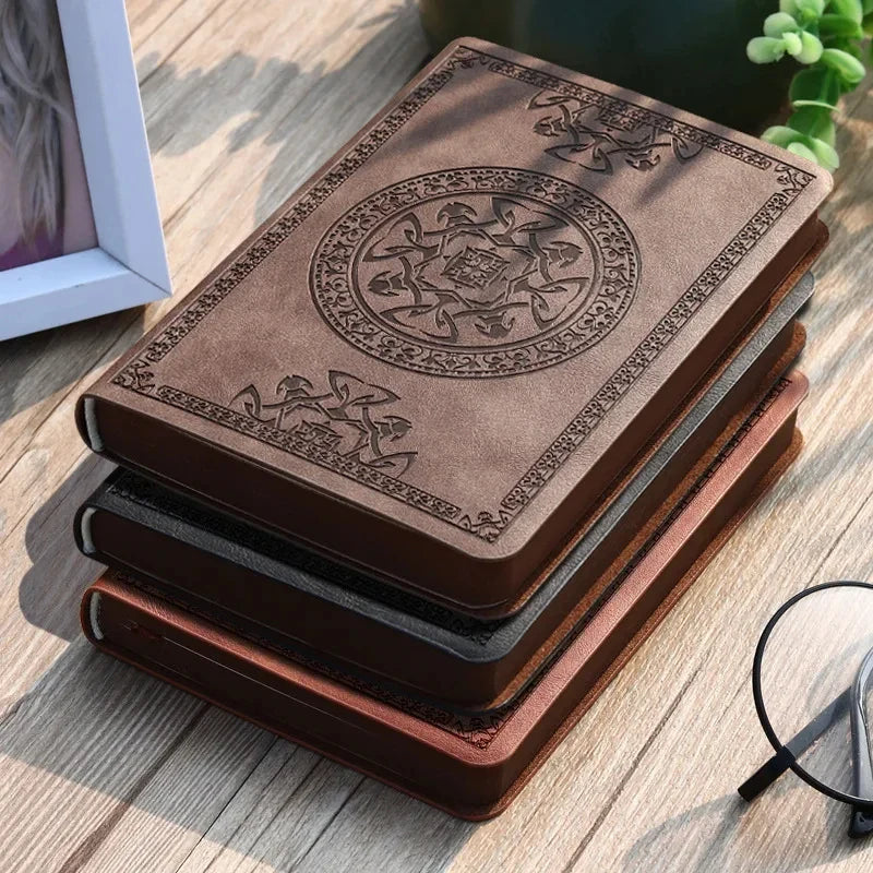 A6 pocket notebook with embossed vintage cover design