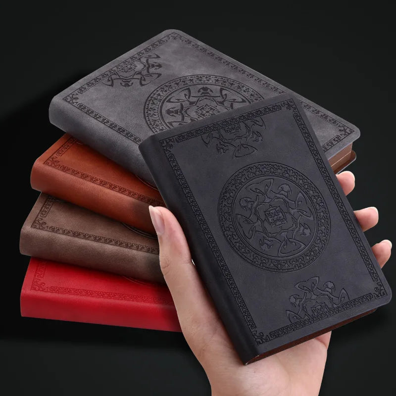 A6 pocket notebook with embossed vintage cover design