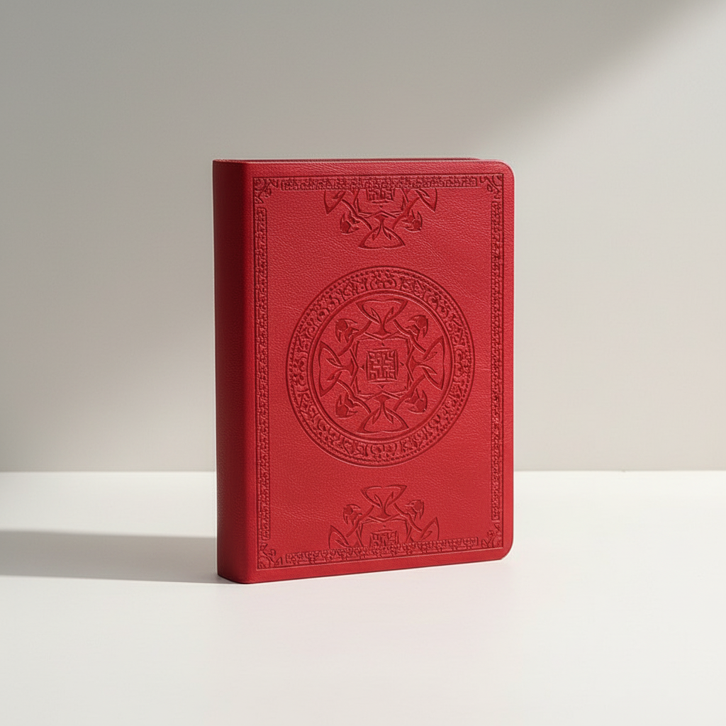 A6 pocket notebook with embossed vintage cover design