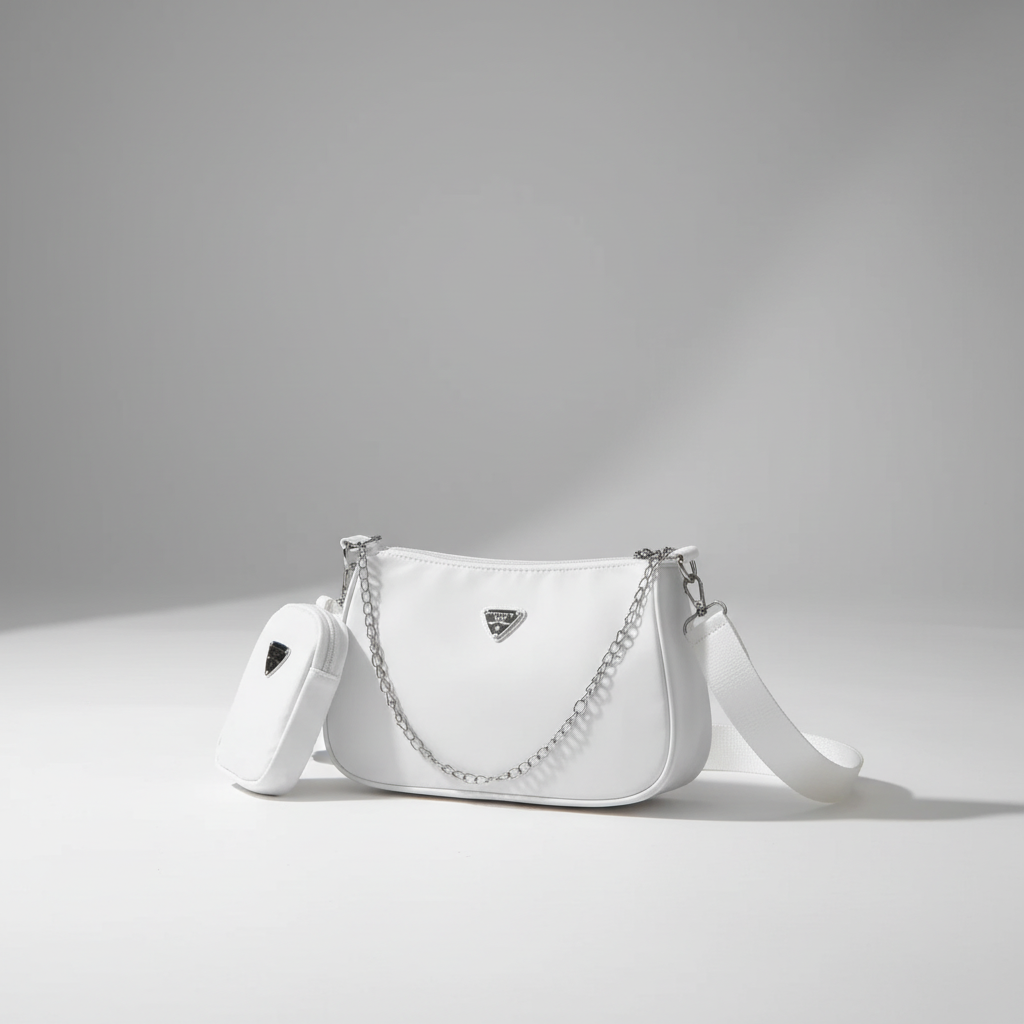 Lightweight nylon crossbody shoulder bag with secure zip and quick-access pocket