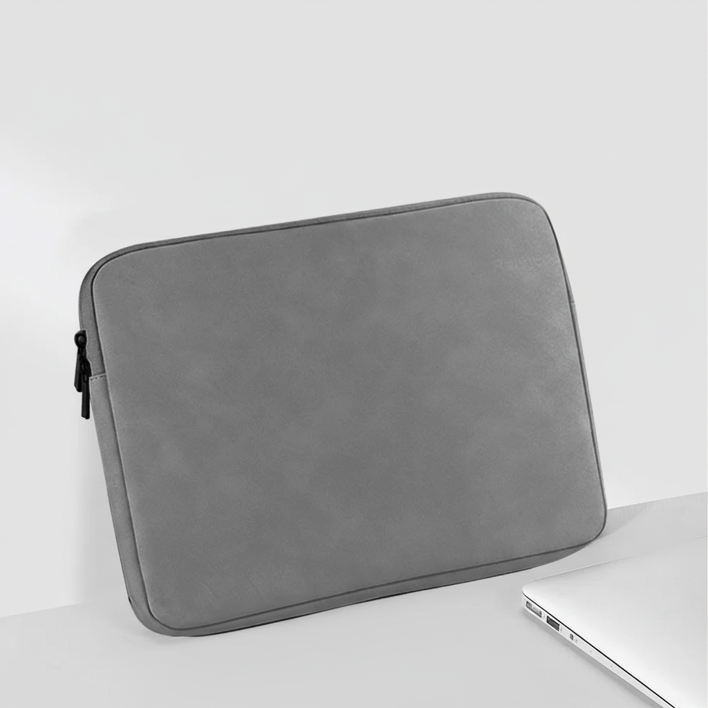 Slim laptop sleeve with water-repellent padding and full-length zip
