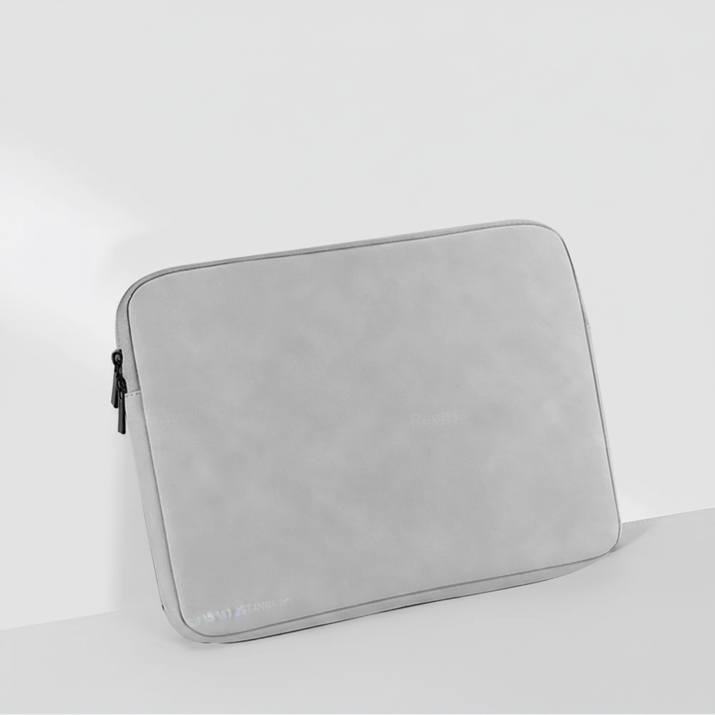 Slim laptop sleeve with water-repellent padding and full-length zip