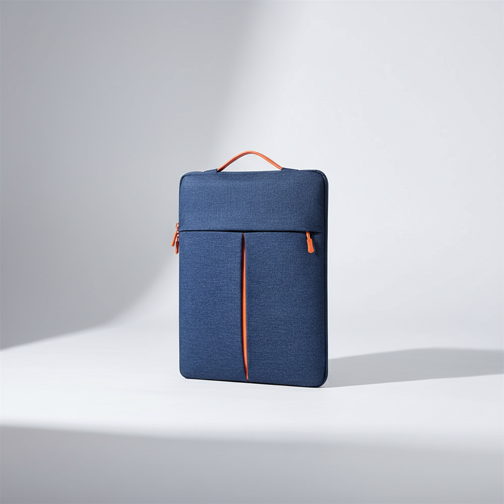 Slim padded laptop sleeve with shockproof protection and front pocket