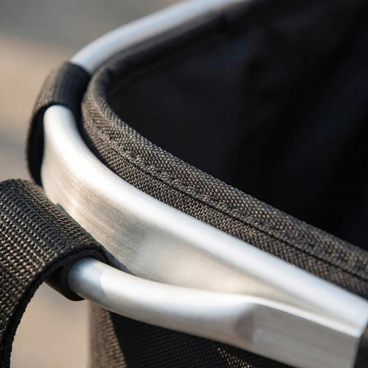 Portable bicycle pet carrier basket with ventilated sides for small dogs and cats