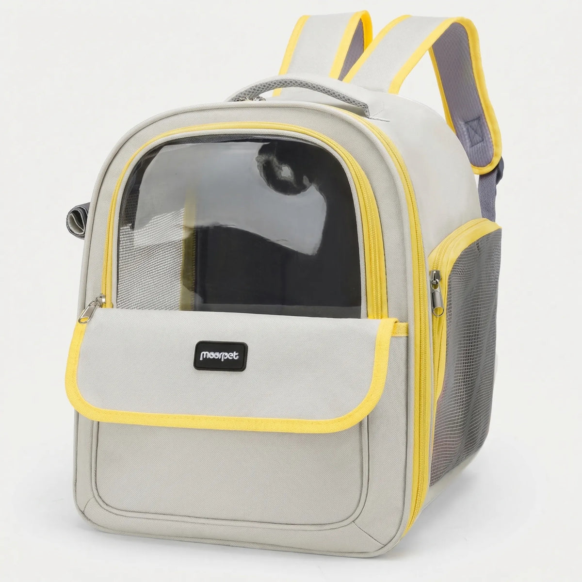 Spacious foldable pet backpack with breathable mesh and bubble window