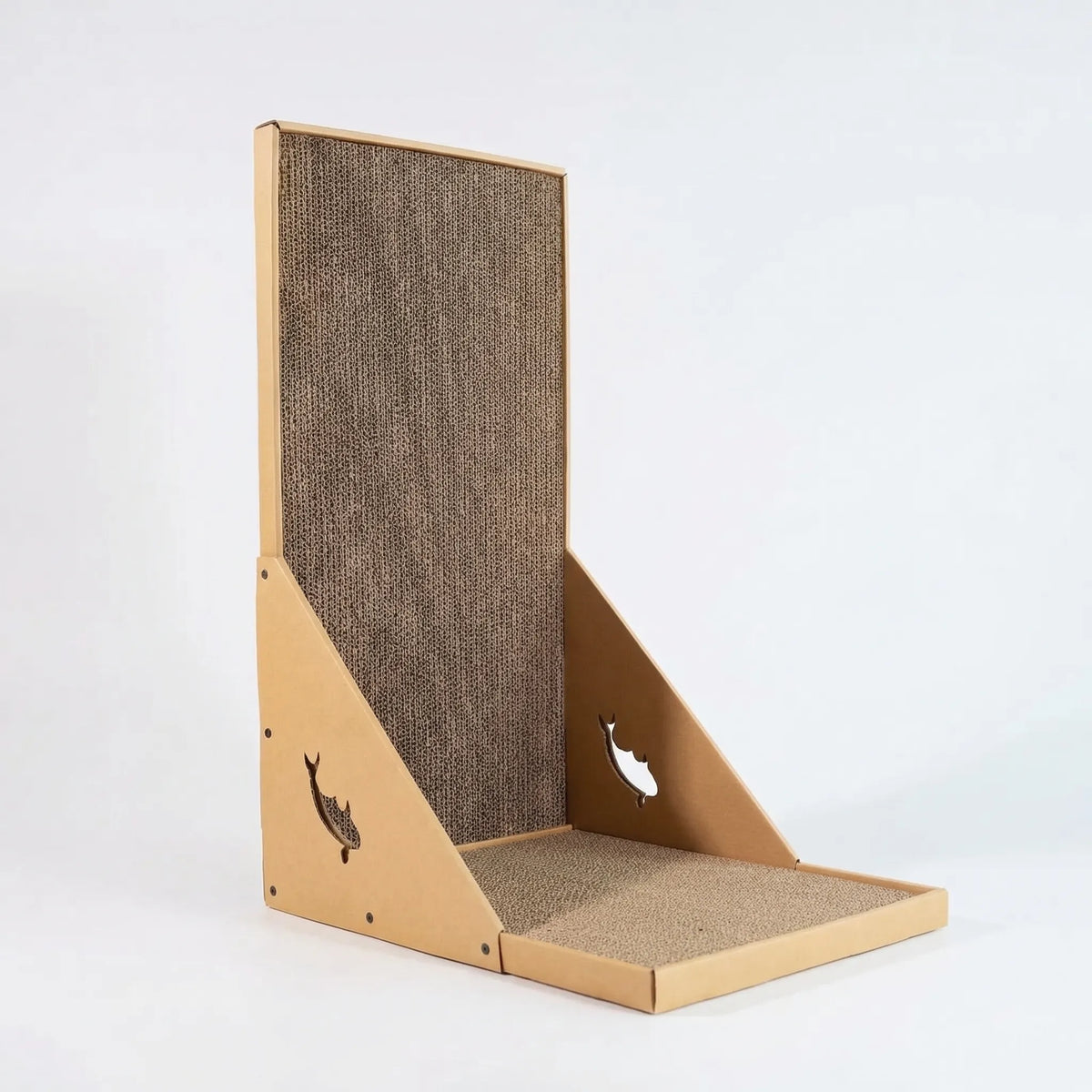 L-shaped cat scratching board with wear-resistant surface for corner placement