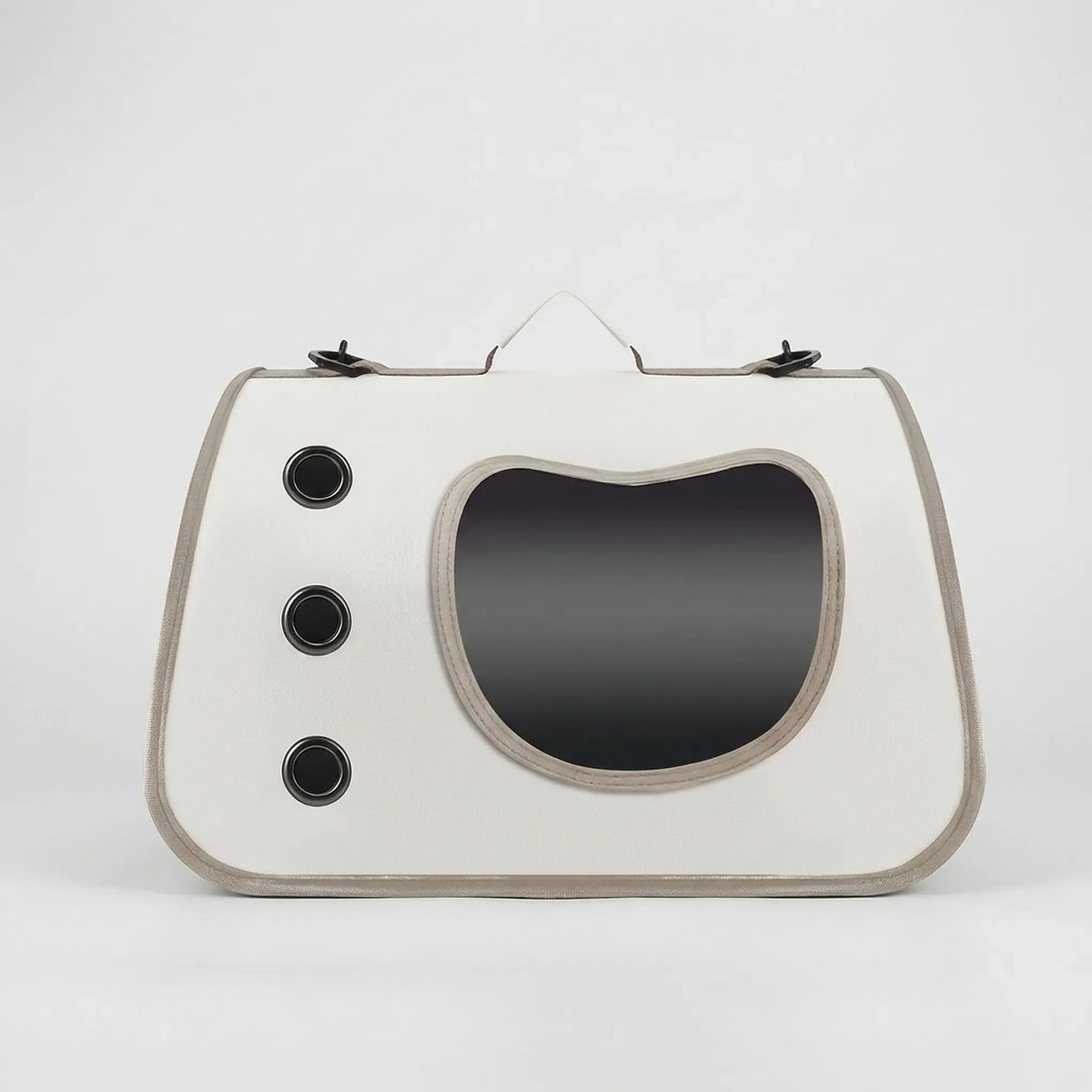Foldable shoulder pet carrier with mesh ventilation and viewing window