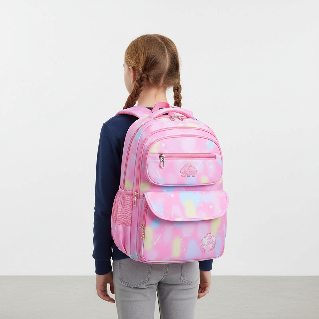 Kids school backpack water-resistant with padded shoulder straps