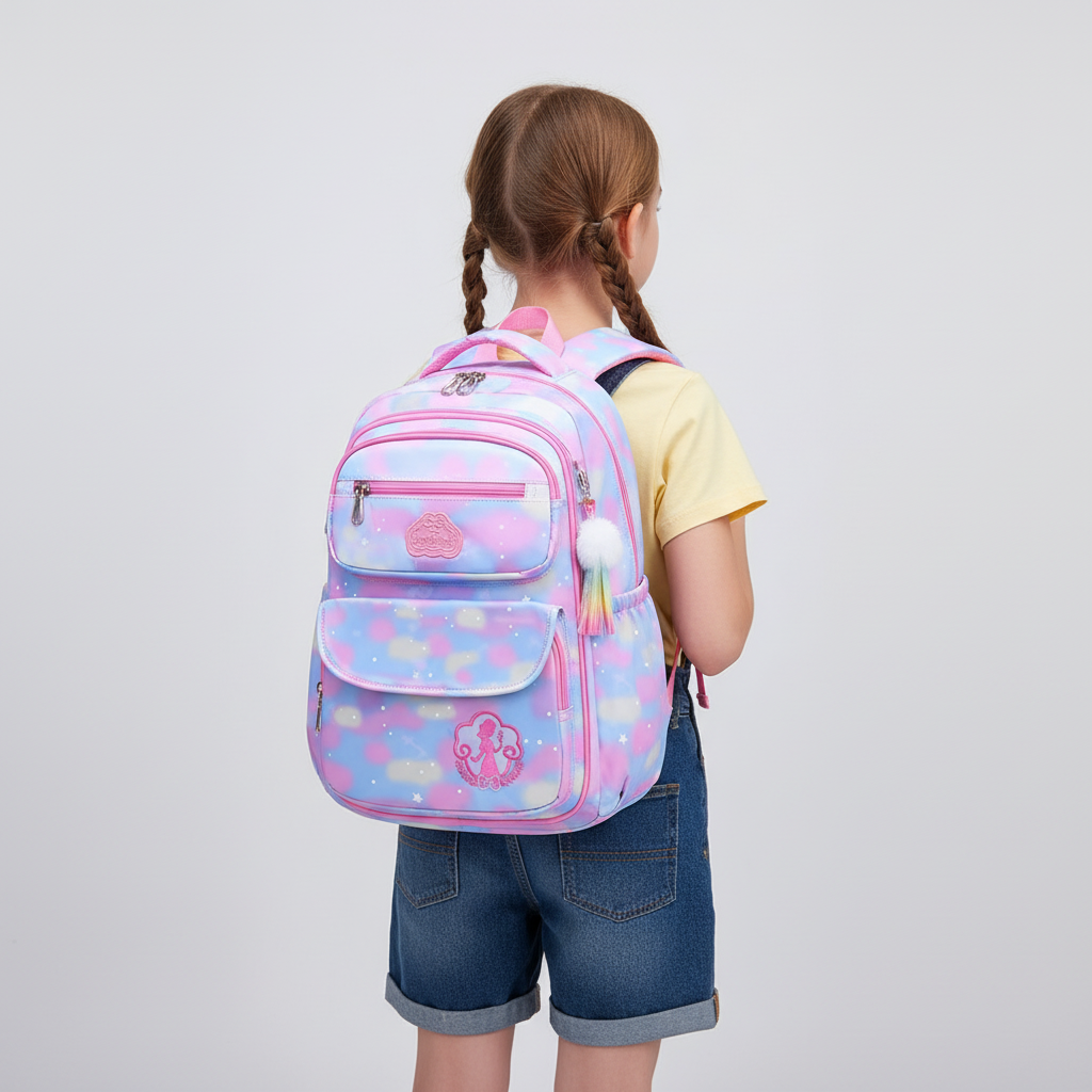 Kids school backpack water-resistant with padded shoulder straps