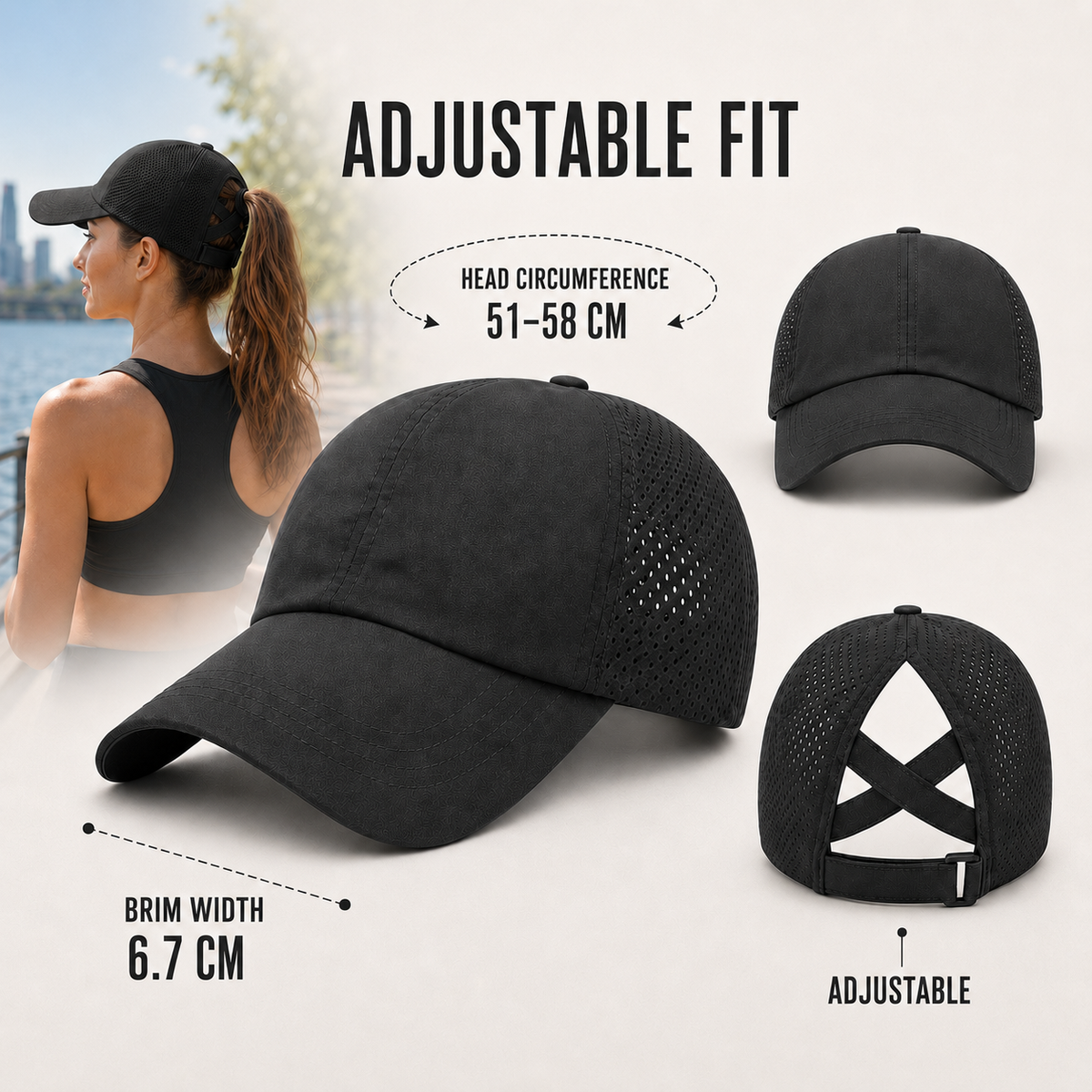 Thrives Outdoor | Ponytaila Crossback Ponytail Sports Cap