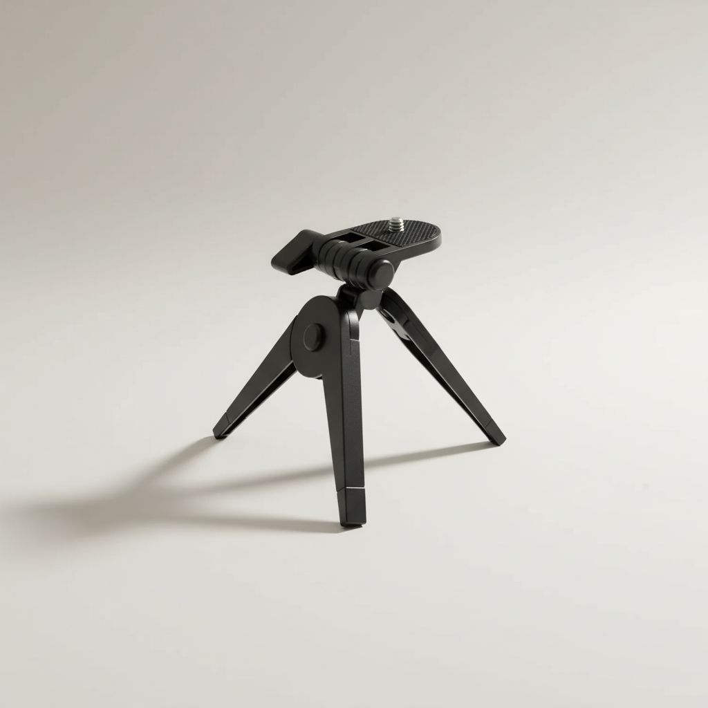 Portable mini folding tripod with universal camera mount and stable legs