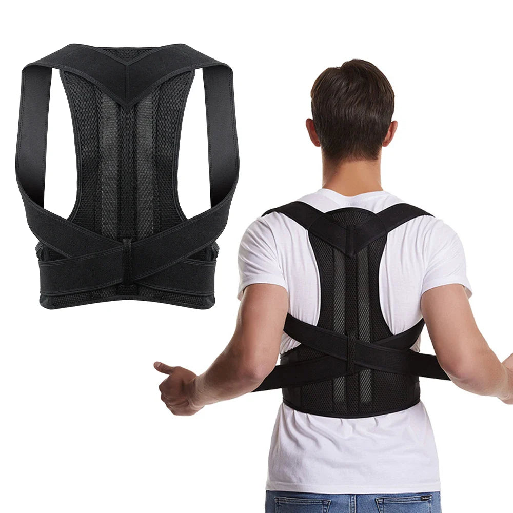Adjustable posture corrector back brace for men and women