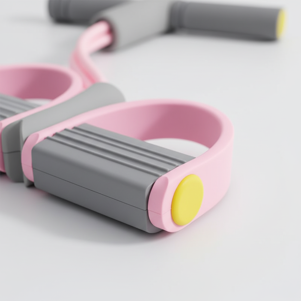 Four-tube pedal resistance trainer with foam handles and textured foot pedals